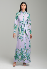 Kathe Cotton Dress in Lavender Mock Coffee