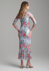 Sophie Sheer Mesh Dress in Eden