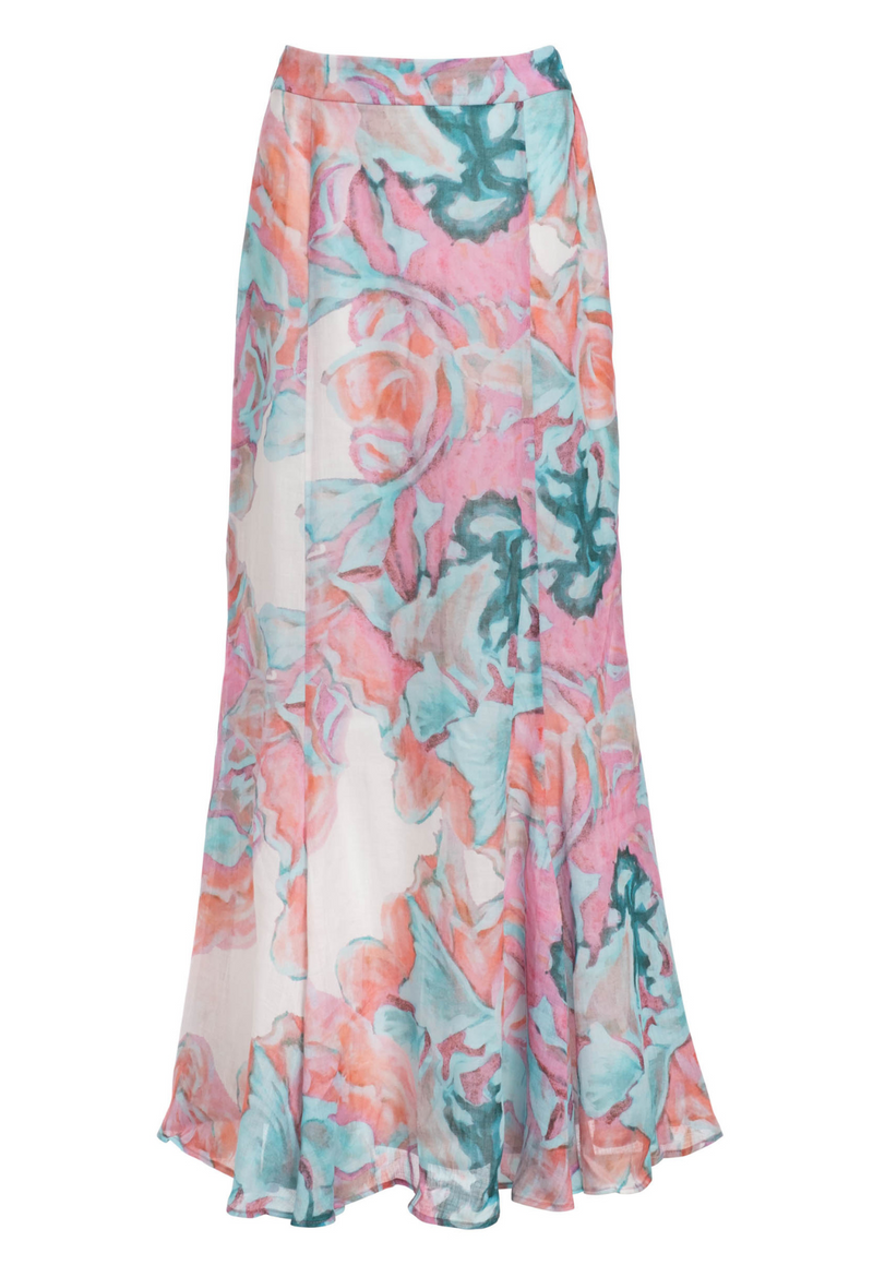 Crawford Cotton Skirt in White Daiquiri