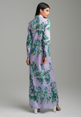 Kathe Cotton Dress in Lavender Mock Coffee