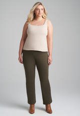 Caterina Italian Stretch Tank Top in Khaki