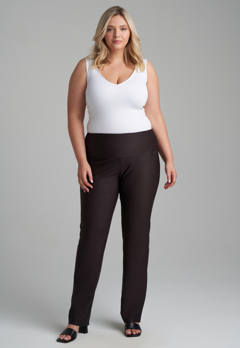 Virginia Stretch Knit Cigarette Pant In Black