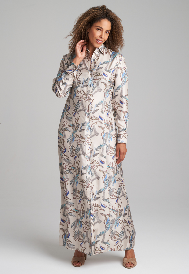 Kathe Silk Dress in Narragansett