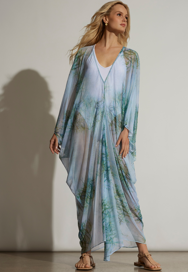 Maxine Mesh Kaftan in Tulum