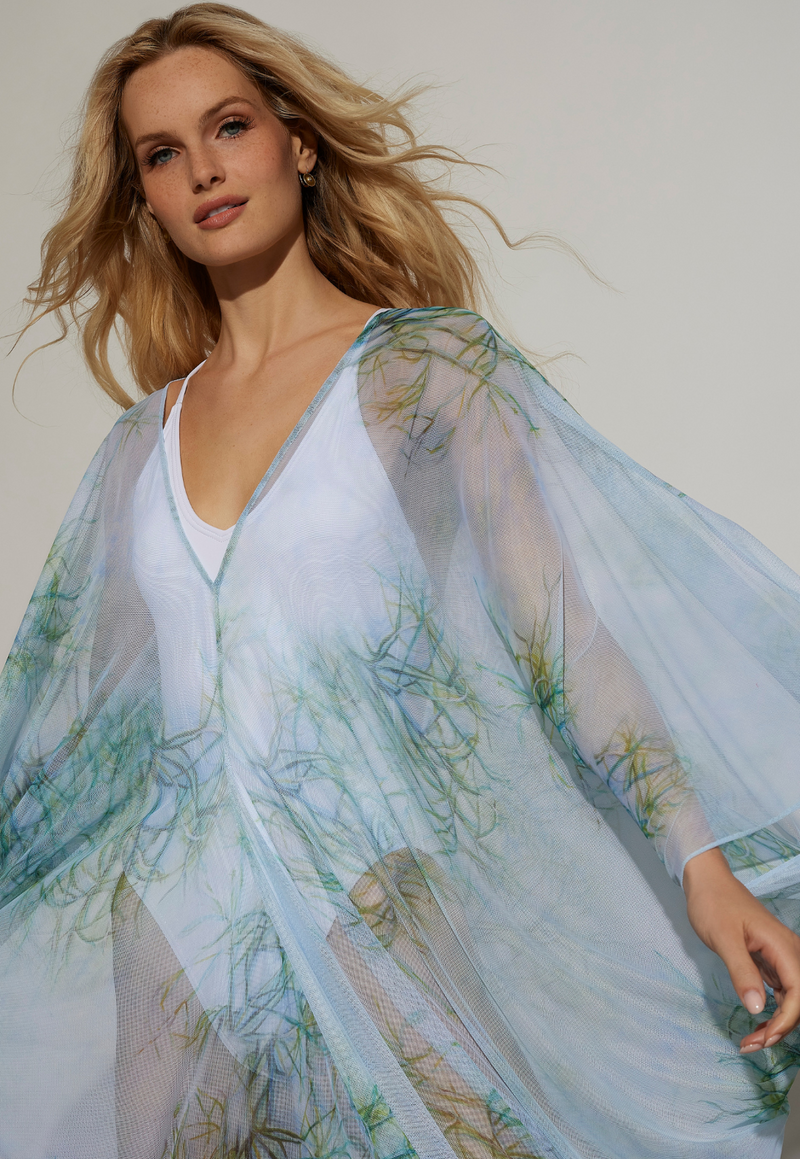 Maxine Mesh Kaftan in Tulum