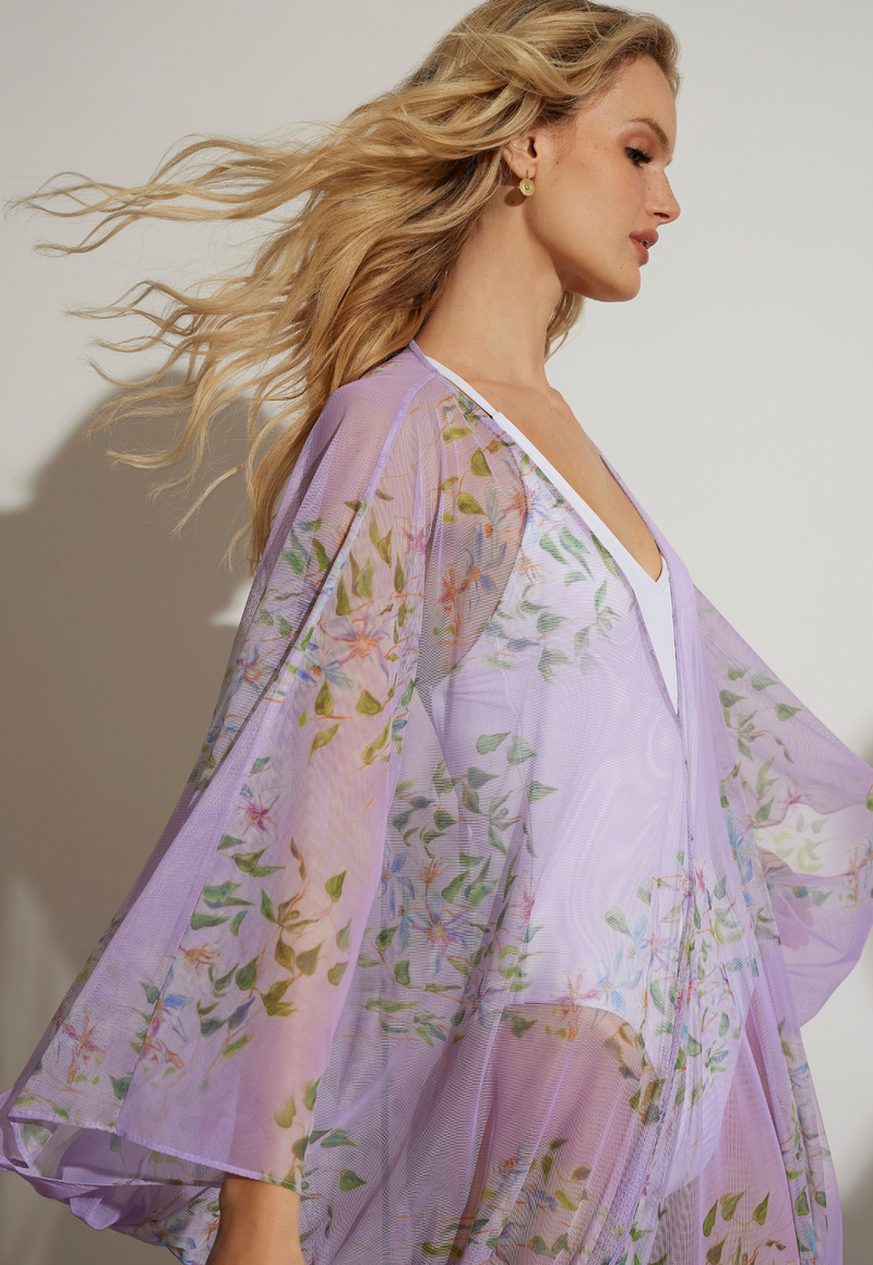 Maxine Mesh Kaftan in Sagaponack