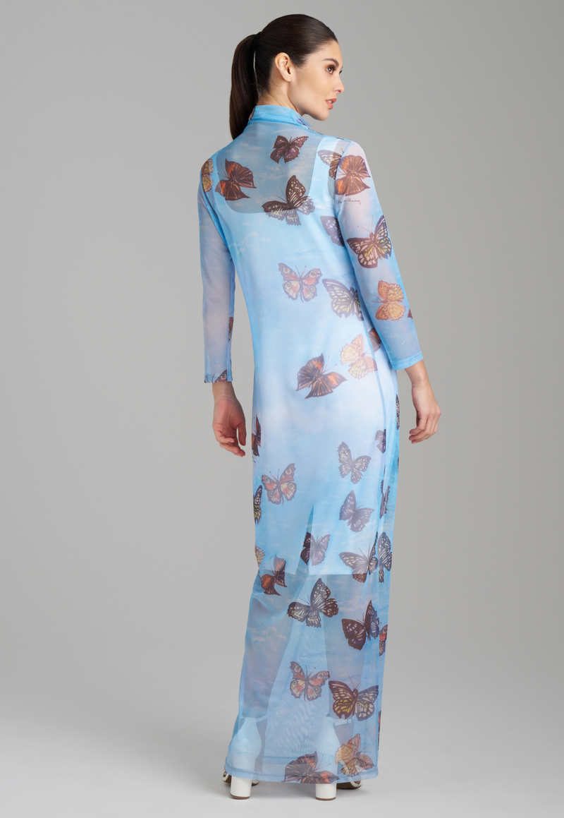 Aurora Mesh T-shirt Dress in Papillon