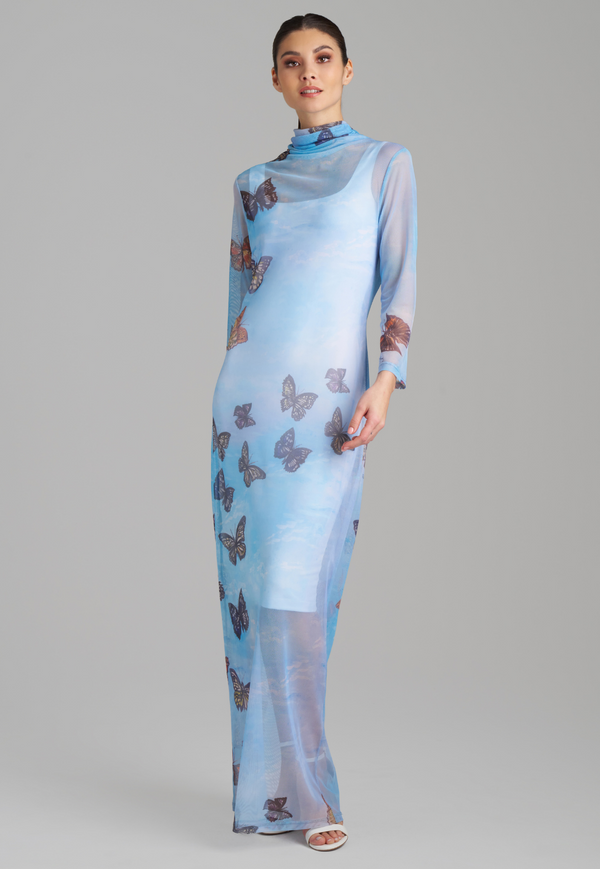 Aurora Mesh T-shirt Dress in Papillon
