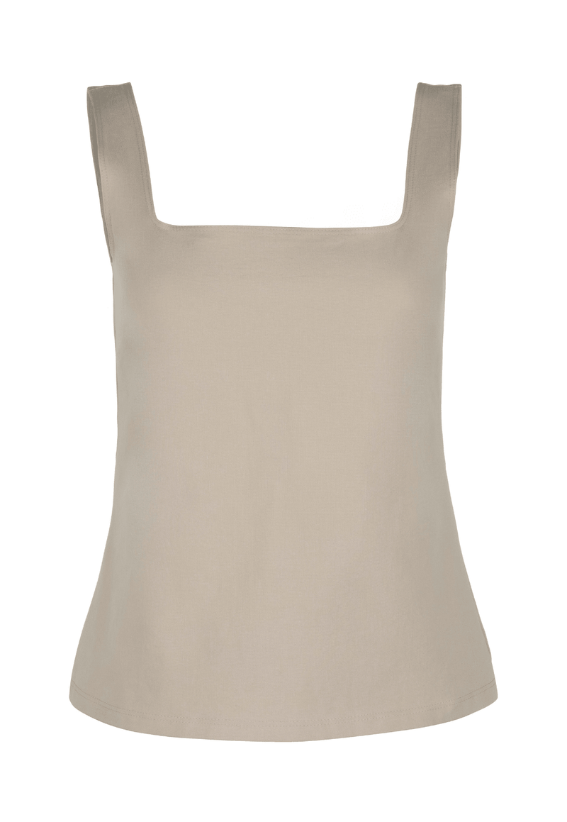 Caterina Italian Stretch Tank Top in Khaki