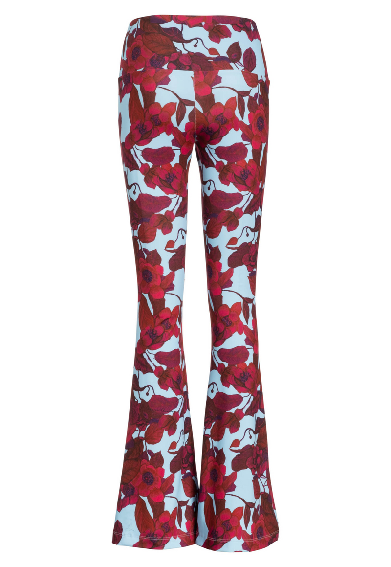Elaine Stretch Knit Pant in Raspberry Grandiflora