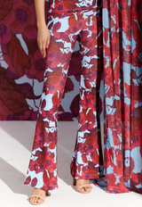 Elaine Stretch Knit Pant in Raspberry Grandiflora