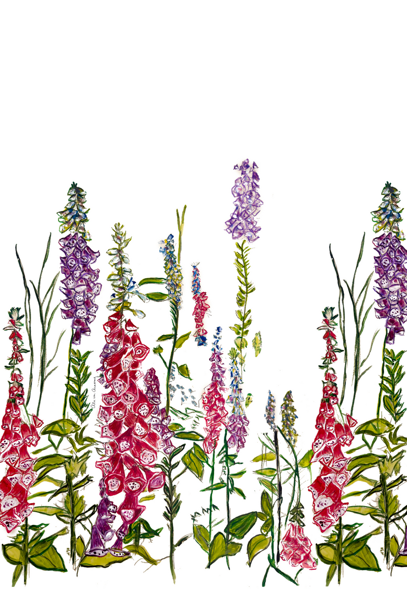 Titania Cotton Kaftan in Foxgloves