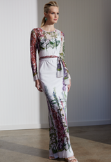 Loren Sheer Wrap Dress in Foxgloves