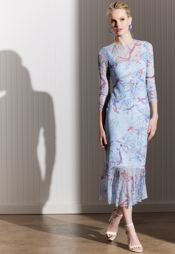 Sophia Mini Sheer Dress in Magnolia